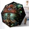 1pc Sturdy 8-Bone Auto Umbrella, Mushroom Umbrella, Digital Printed, Foldable Umbrella for On-the-Go Outdoor Use