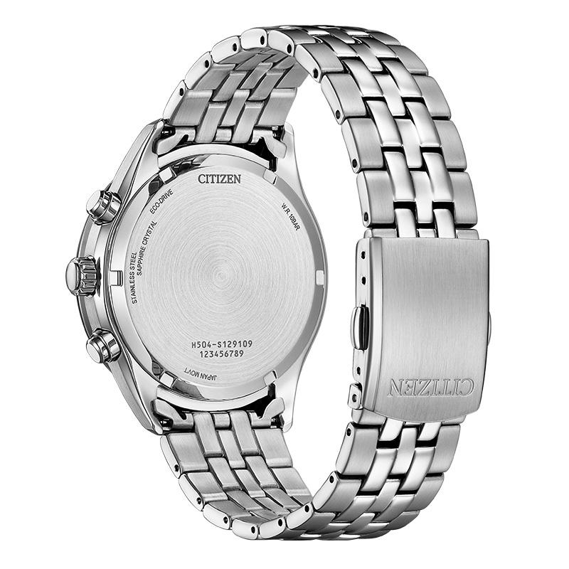 CITIZEN 100m Waterproof Light Powered Quartz Movement Metal Strap Watch Men's Watches Blue Dial AT2570-56L
