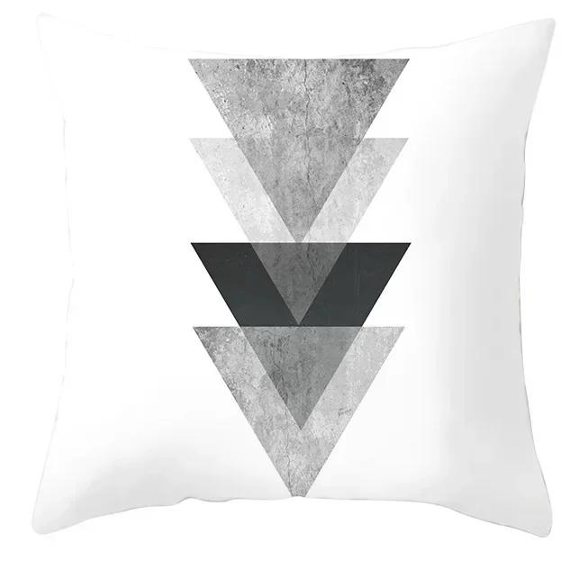 45*45cm Black and White Cushion Cover Waist Pillowcase Nordic Geometric Throw Pillow Sofa Bedroom Pillowslip Car Home Decor