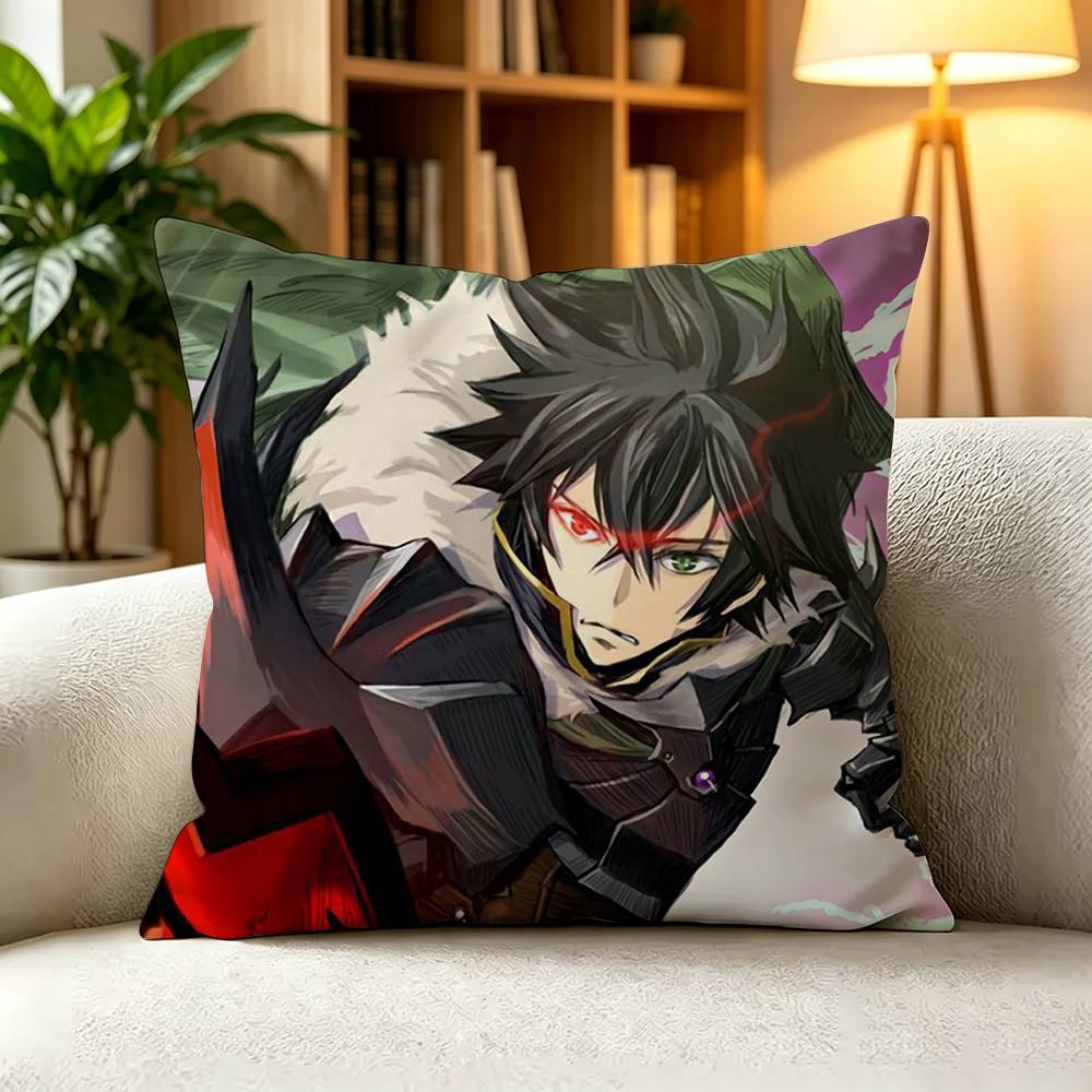 T-The Rising of the Shield Hero Pillow Case Square Double-Sided Sofa Cushion Cover Bedroom Bedside Pillow