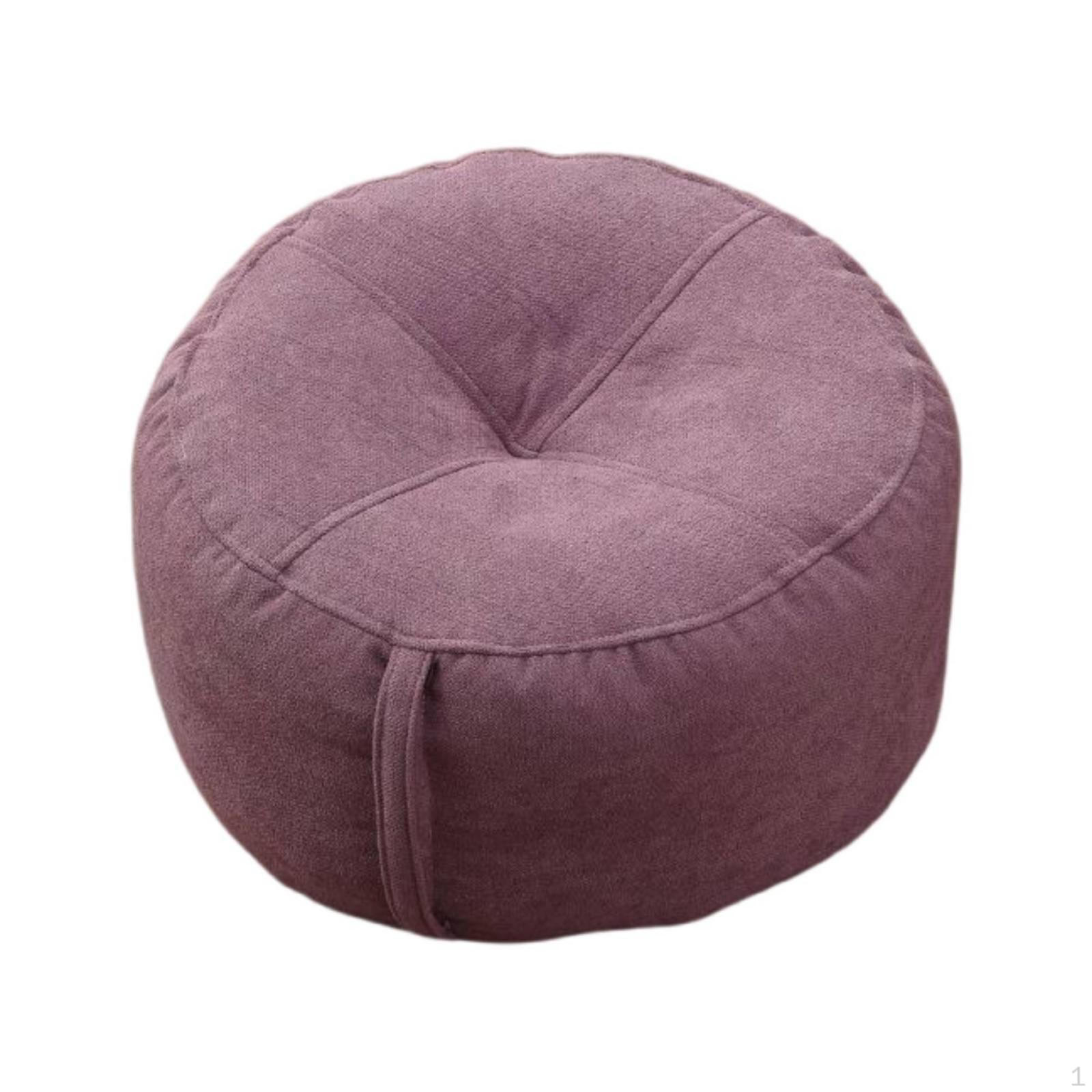 Bodenkissen mit Griff Bequemes Sitzkissen Tragbar für das Wohnzimmer Purple_Round gray