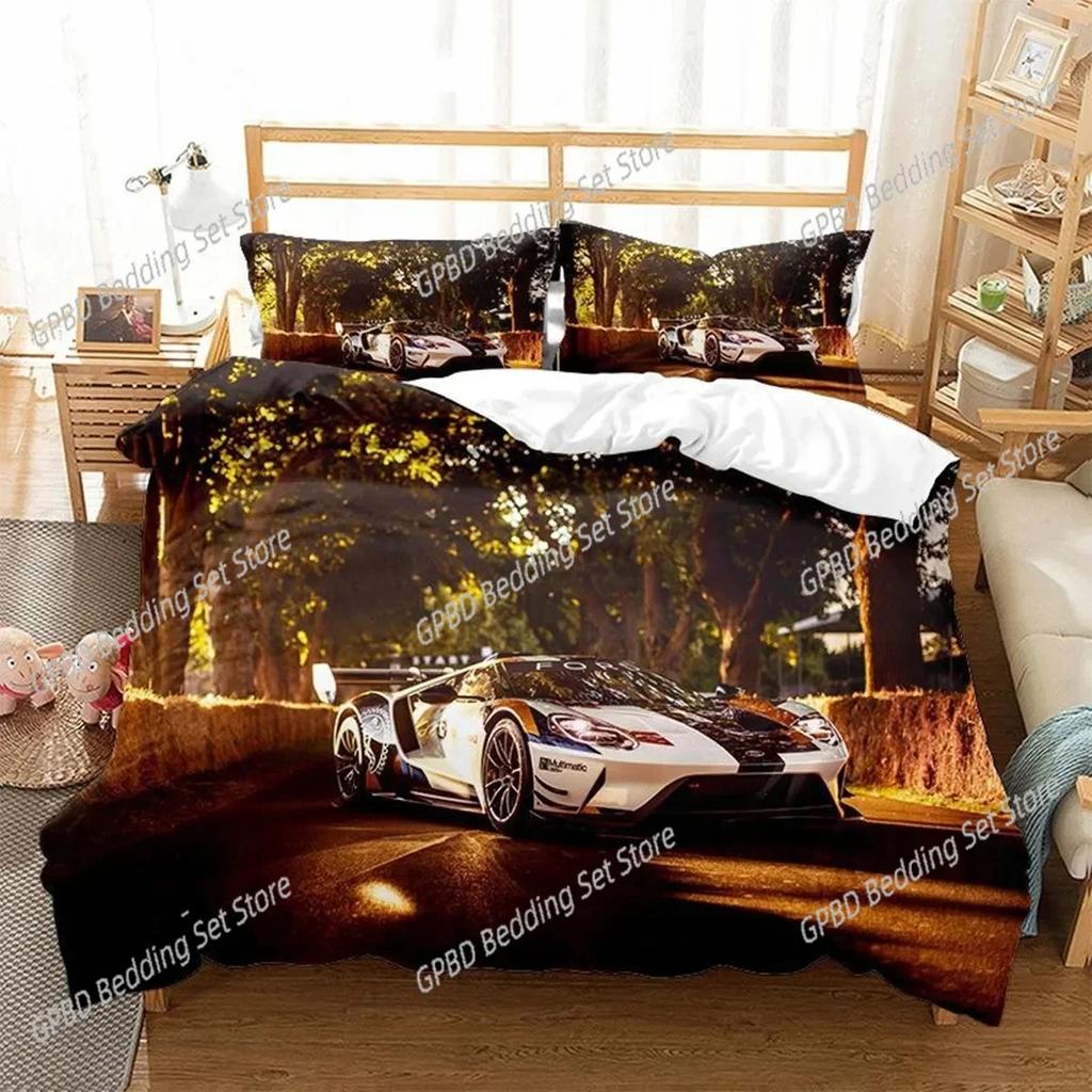 Comforter 3D Print Sports Car Bedding Set 3D Printed Suitable For Bedroom Kids Home Textile