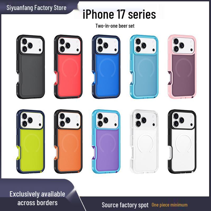 Двухцветный магнитный прозрачный противоударный чехол для iPhone 17 Pro Max iPhone 17 Pro Case чёрный
