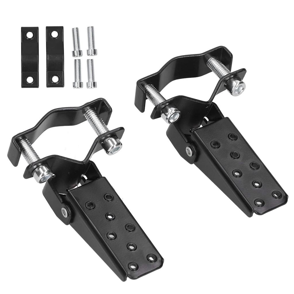 Motorcycle Foot Pegs, Folding Footrest Step Pegs Steel Pedals Universal Folding for Black Retro ATV