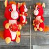 1Pcs Festival Gift 2026  Year Mascot Red Little Horse Plush Toys Cozy Horse Doll Ornament Lively Cute Desktop Pets