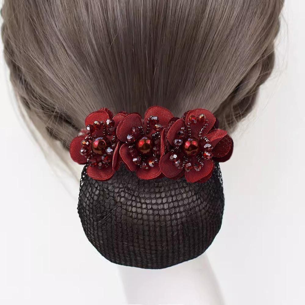Cloth Hair Bun Net Korean Style Office Hair Flower Spring Hair Clip  Hotel Staff Uniform