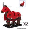 MOC Medieval Figure Mount Building Blocks Roman Wolf Warrior Infantry Lion Heart King Castle Knights Armored War Horse Brick Toy