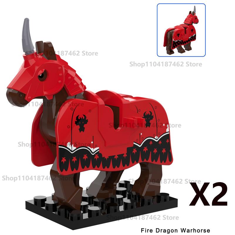 MOC Medieval Figure Mount Building Blocks Roman Wolf Warrior Infantry Lion Heart King Castle Knights Armored War Horse Brick Toy
