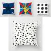 Premium Polyester Peach Skin Geometric Cushion Cover In Black White Gray For Elegant Touch