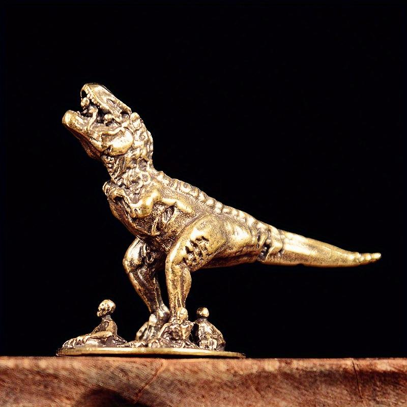 Solid Brass Dinosaur Desktop Tea Pet Office Desk Ornament Creative Dinosaur World Model Craft Mini Ornament