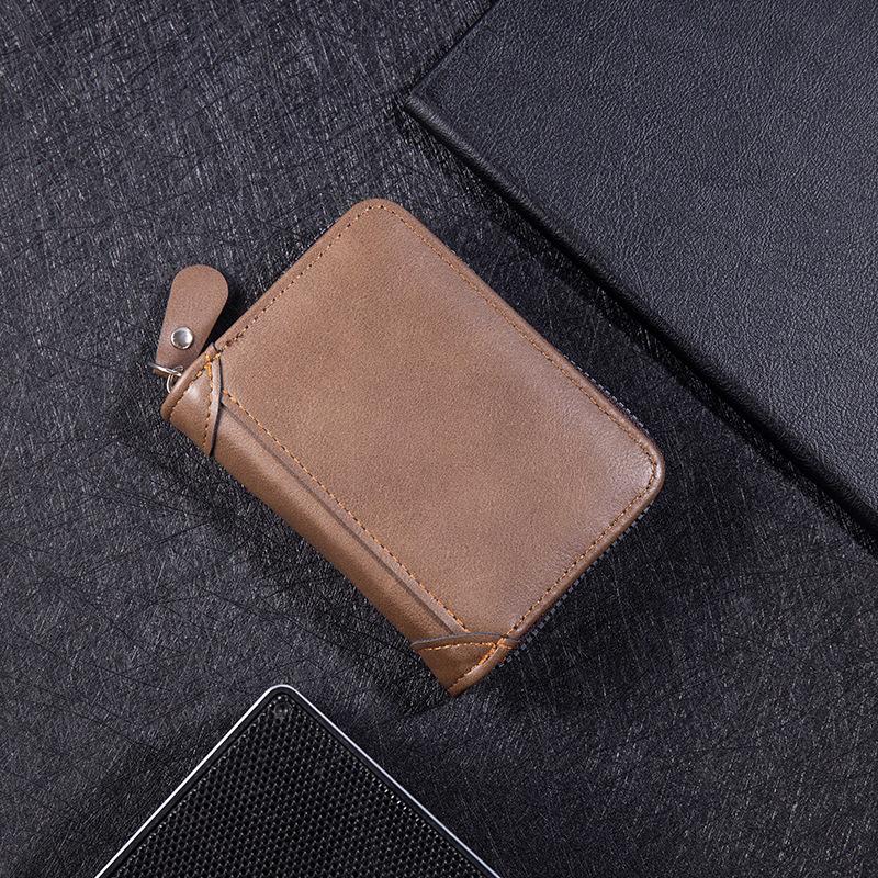 Schoolbag retro premium sense anti-theft brush hot-selling men's wallet multi-function zipper storage change bag card bag