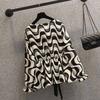 Sweatshirt for Women Oversize Striped Print Loose Round Neck Casual Pullover Long Sleeve Top Sweatshirt