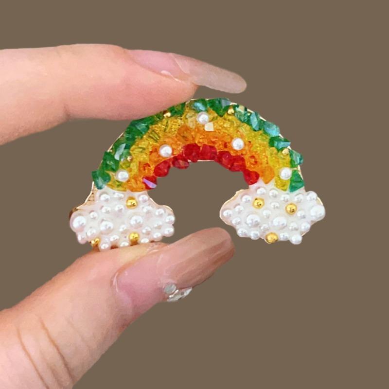 Cartoon Cloud Rainbow Brooch - Women's High-end, Premium, Luxurious, Limited-edition Crystal Pin Brooch for Accessories