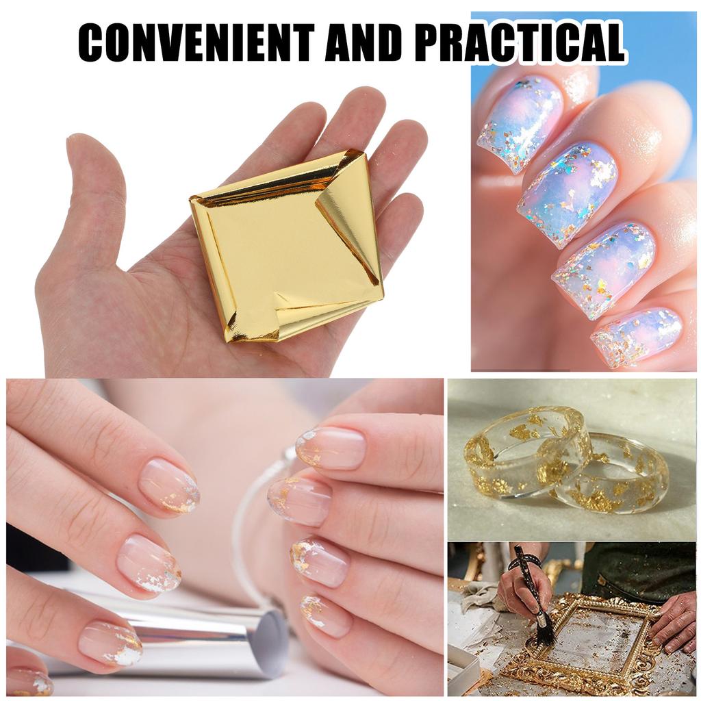 50Pcs 8x8.5cm Gold Leaf Sheets Foil Paper Imitation Shiny Craft Decoration for Art Projects Gilding Vases Ceramics Ornaments