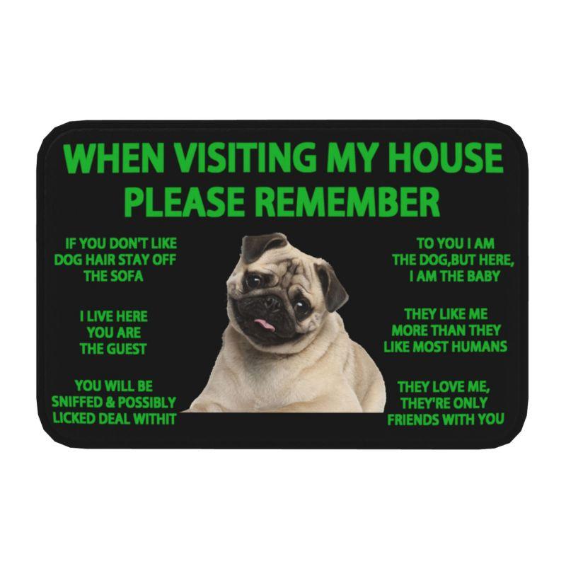 Lovely Pug Dog Front Door Floor Entrance Mats Outdoor Bathroom Kitchen Doormat Garden Carpet Rug