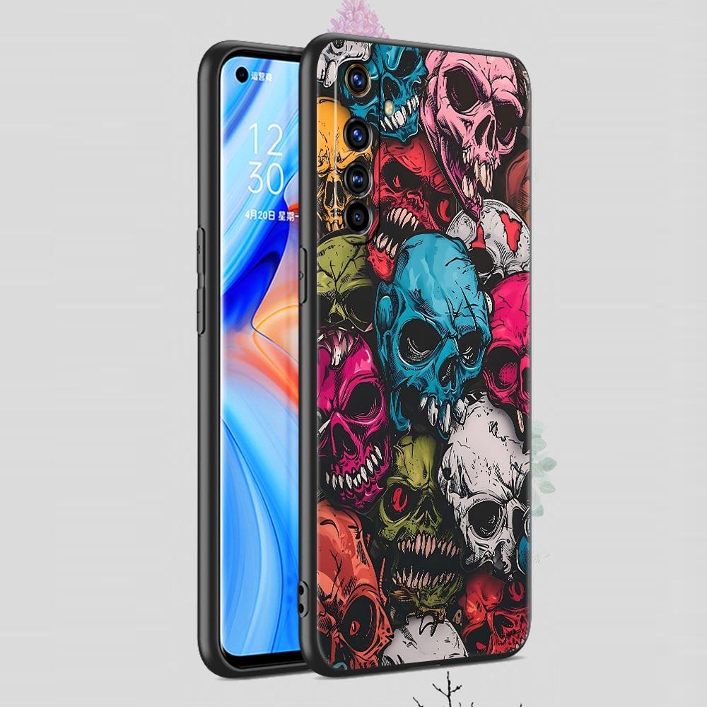 Skeleton Skull Case For Realme C67 C63 C55 C53 C35 C25 C21 GT 2 3 5 6 10 11 12 13 Pro Plus 5G Soft TPU Phone Cover Fundas Capas