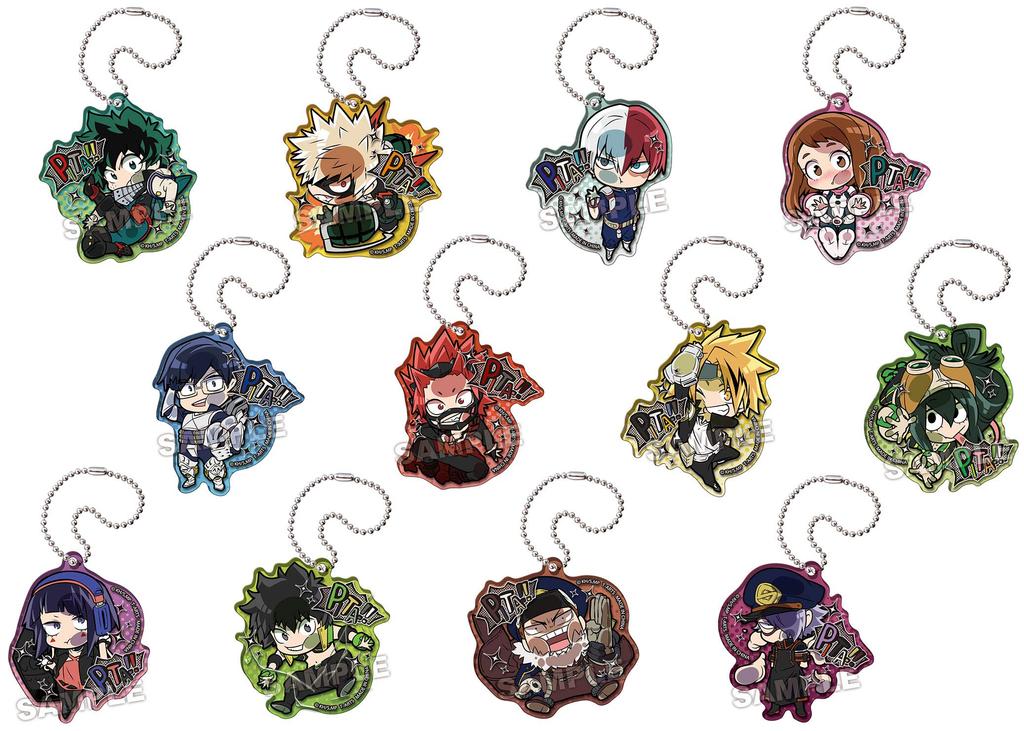 Takara Tomy Arts Pita! Deforme My Hero Academia Provisional License Battle Acrylic Keychain Box Product 12 Types (12 Keychains) Acrylic