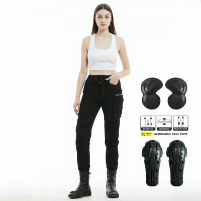 Motorjeans dames gebonden enkels camouflage multi-zakken tooling locomotief rijden anti-val broek, uitgebreide beschermende kleding
