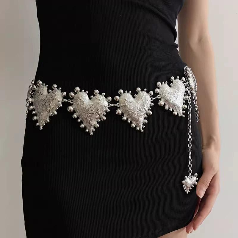 Französischer Stil Retro Kleiner Duft Übertrieben Große Liebe Fransen Taillenkette Damen Mit Kleid Verziert Metallkettengürtel