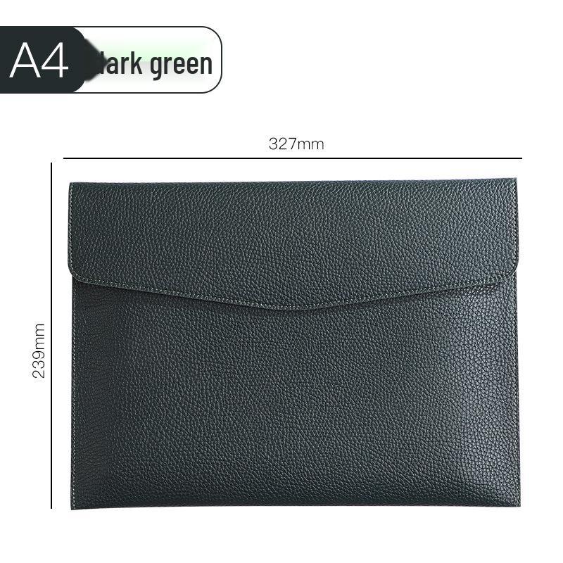 A4 Leather Storage File Bag - Portable Archive Folder with Logo Option