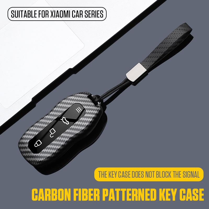 Xiaomi SU7 Ultra Second Gen Carbon Fiber Car Key Case with Card Holder & Buckle