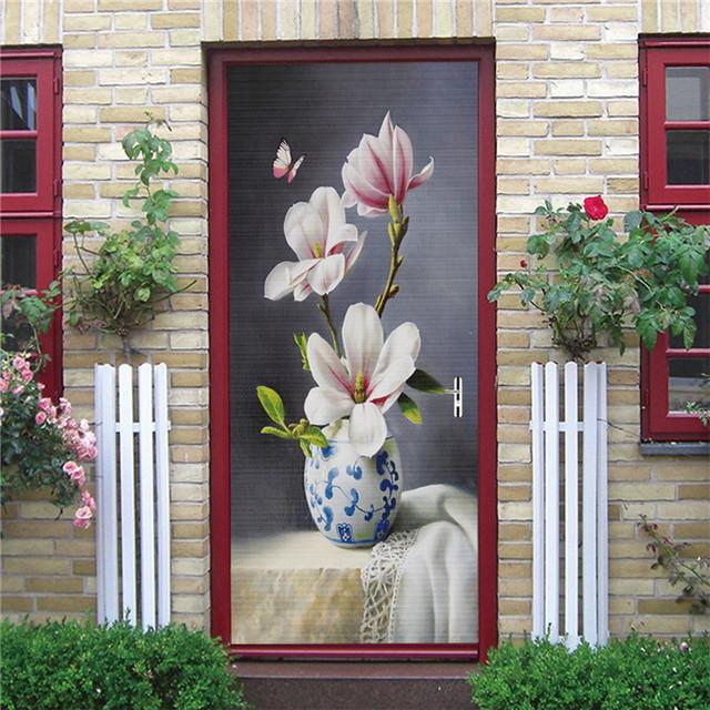 Underwater World Wallpaper 3D Door Sticker Self Adhesive PVC Fish Dolphin Poster For Kids Girls Room Home Door Decoration Murals