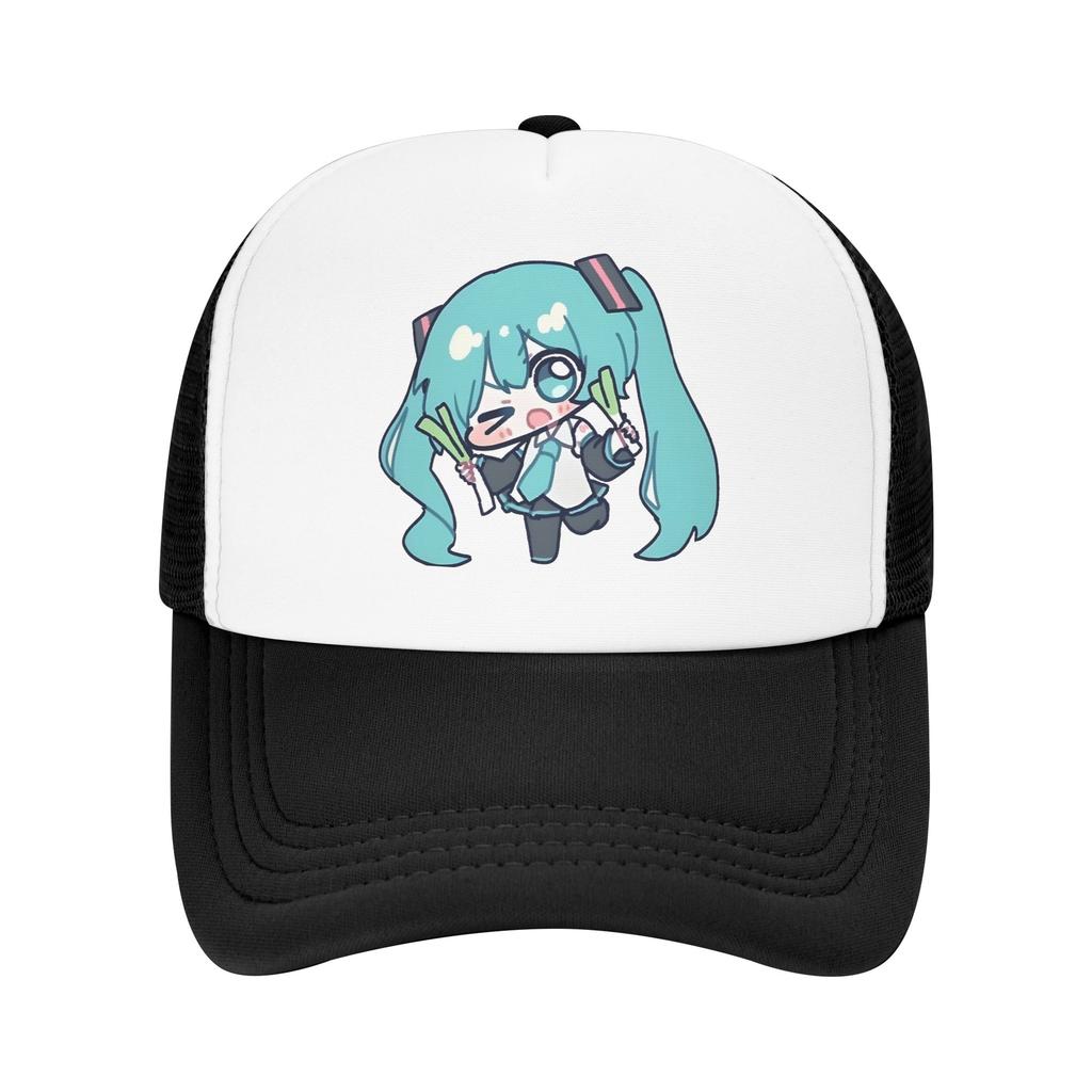 Hatsunes Mikus vocaloid Trucker Hat Unisex HipHop Dad Hat Sun Hats Golf Hats Breathable Polyester Mesh Baseball Caps Summer