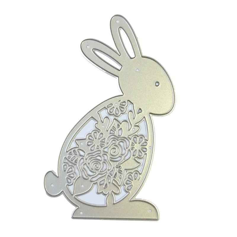 Flower Rabbit Cutting Dies Photo Album Production Tools Die Cuts Floral Bunny Embossing Stencil Metal Template Molds 1