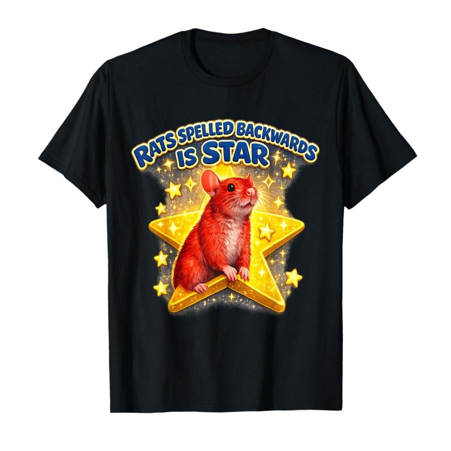 

Rats Spelled Backwards is Star Rat Meme Rat Lover Animal T-shirt For Men Women 100% Cotton T Shirts Short Sleeve Tops 0311-1 ... S
