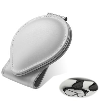 BLOOPIC Sunglasses Holder, Car Eyeglass Holder, Leather Material, Car Eyeglass Clip, Protects Eyeglasses, Sun