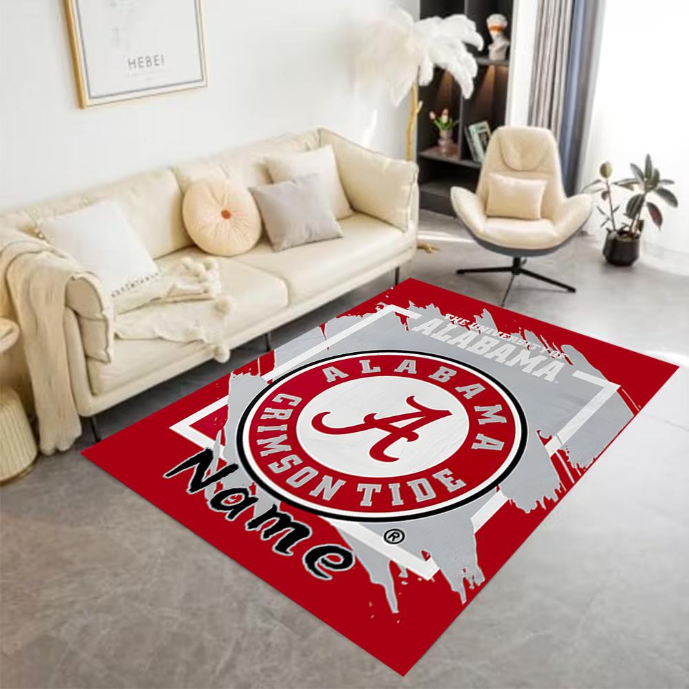 Alabama Crimson Tide Personalized Text Floor Rug Office Rug Design for Game Room Outdoor Living Rooms Hallway Antislip Carpet Decorate Offices