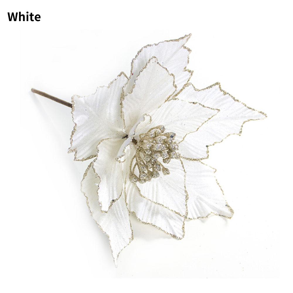 Glitzer-Weihnachtsblumenkopf Rayonblume DIY Weihnachtsbaumdekoration Neujahrsdekoration