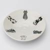 Mino ware side and small set of approximately 14cm in microwave and dishwasher featuring a sitting cat made in product number plates, plates, plates,