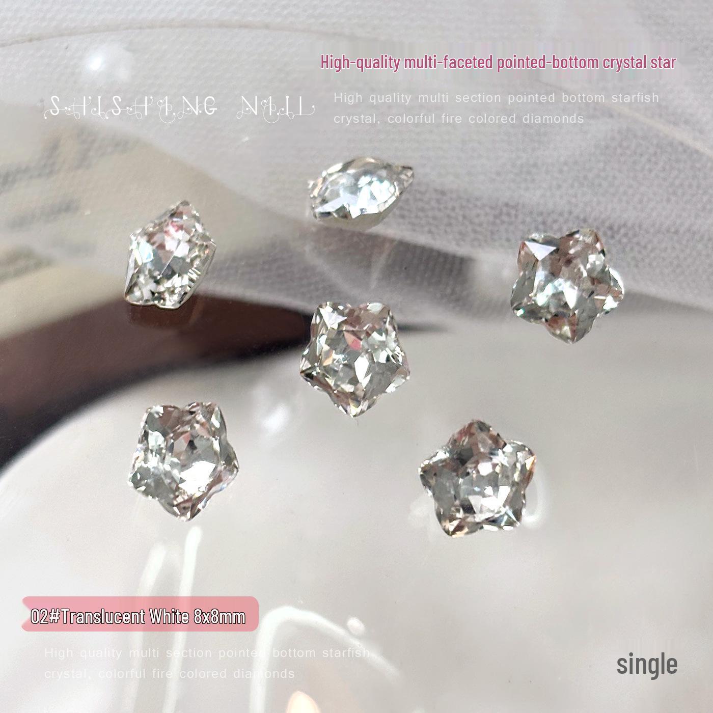 Hanako Starfish Nail Art: Dazzling Colorful Crystal Diamonds for DIY Nail Accessories