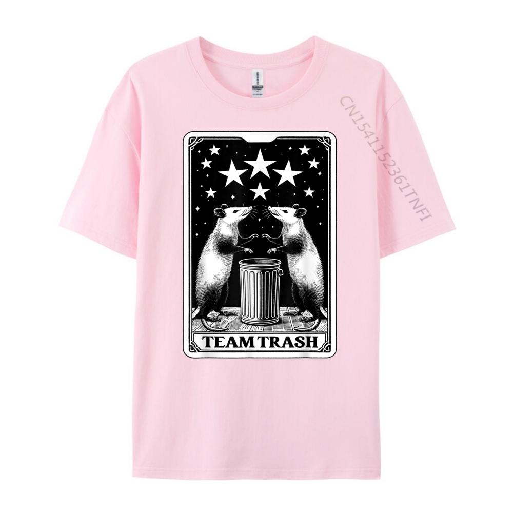 Tarot Card Team Trash Crescent Moon Opossum Raccoon White T Shirt Unisex Breathable Harajuku