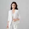Women's Lace Patchwork Collarless Suit Jacket