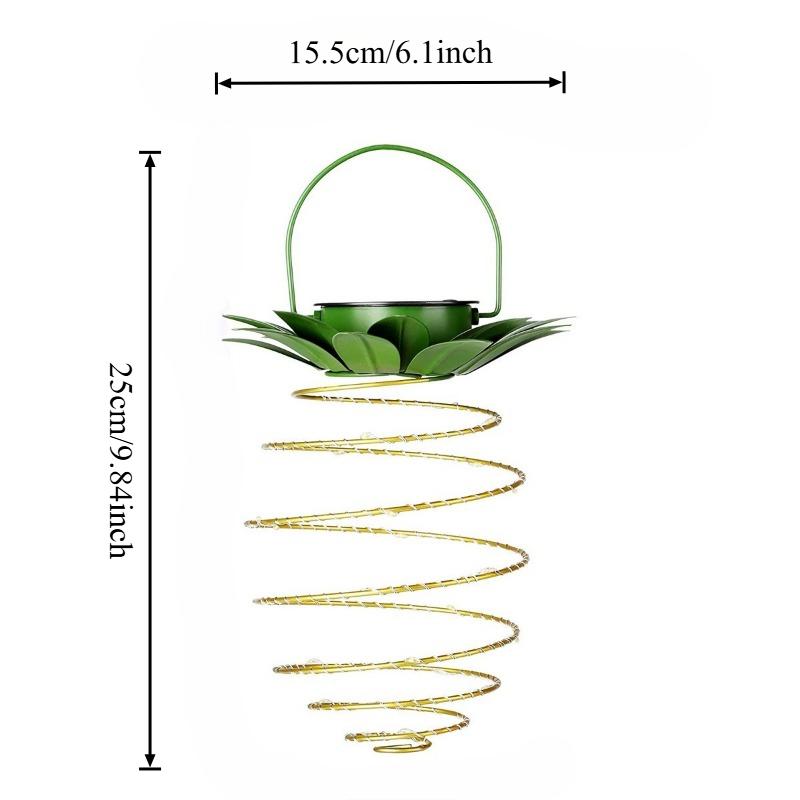 Solar Charging Light LED Copper Wire Light String Pineapple Iron Lantern Outdoor Waterproof Garden Decorative Hanging Lights