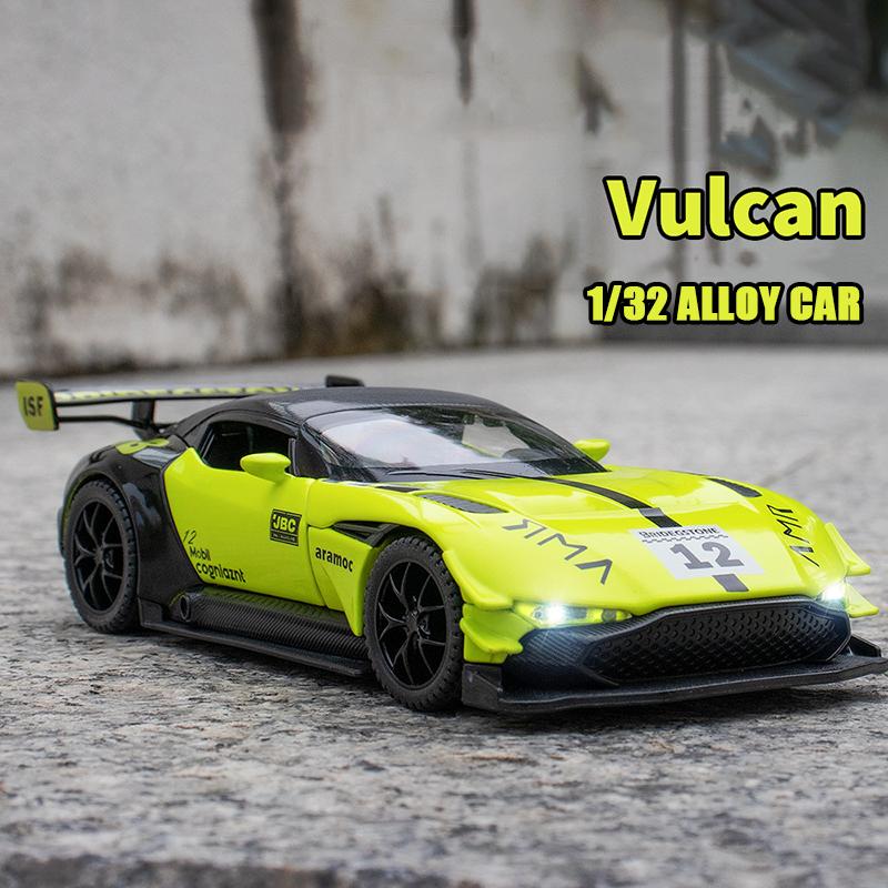 1/32 Scale Aston Martin VULCAN Simulation Car Model Metal Diecasts & Toy Vehicles Alloy Decoration Sound Light Metal Man Aston Boy Children Gift