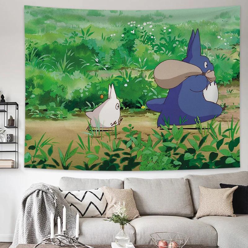 VIKAMA Totoro Tapestry Studio Ghibli Bedroom Wall Hanging Cozy Home Accent Adorable Dorm Gift Cute Living Room Artwork