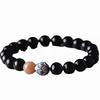 Black Obsidian Lotus Seed & Sunstone Crystal Bracelet - Buddhist Beads Jewelry for Men and Women