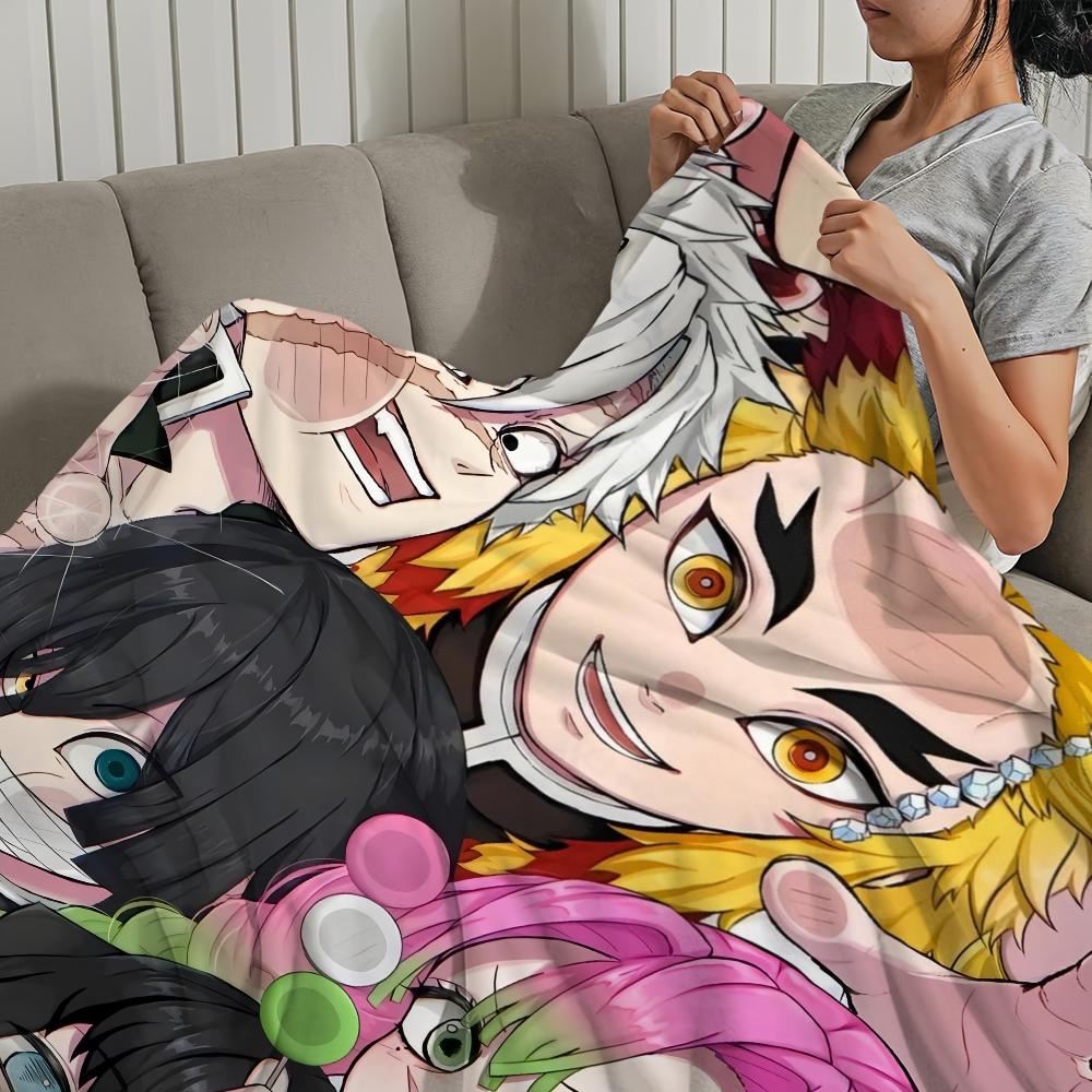 Blanket Soft Comfortable Nap Plush Suitable Iiving Room Office Bedroom Birthday D-Demon Slayer Kimetsu No Yaiba-S Home Kid Gift