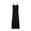 European American Women's 3D Rose Ruffle Patchwork Camisole Dress