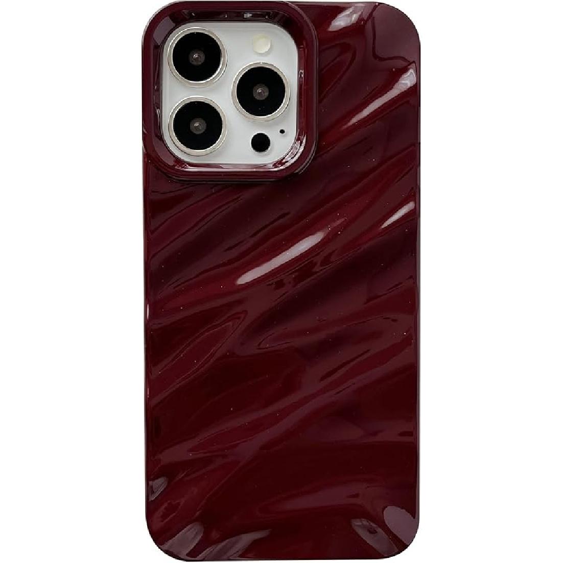 Caseative for iPhone 13 Pro Case,Water Ripple Pattern Curly Wave Shape Soft Phone Case (Silver) вино красного
