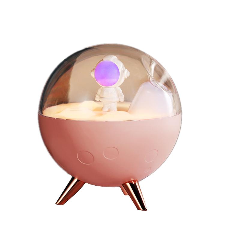 350ml Space Astronaut Usb Rechargeable 2000mah Battery Wireless Air Humidifier With Warm Led Night Light For Home Kids Gifts
