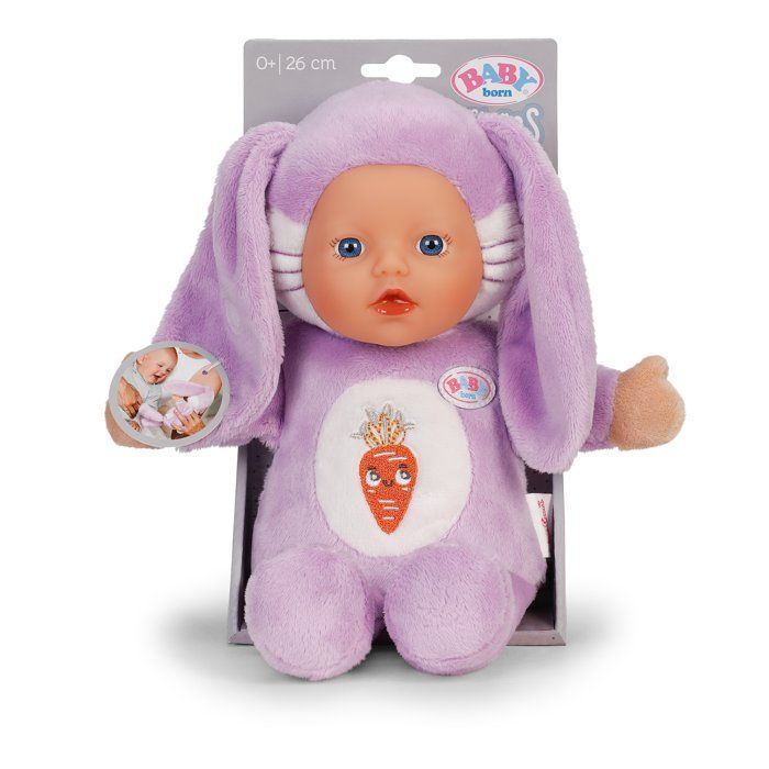Poupon - BABY BORN - Poupon Lapin - Petites oreilles douces et poches pour les doigts - 26 cm - Nouveau-né