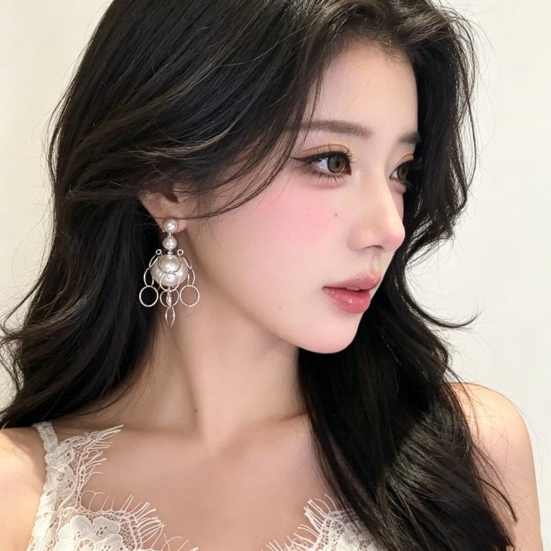 Chic Round Bead Tassel Earrings: Unique, High-End Fashion Earrings for Women.