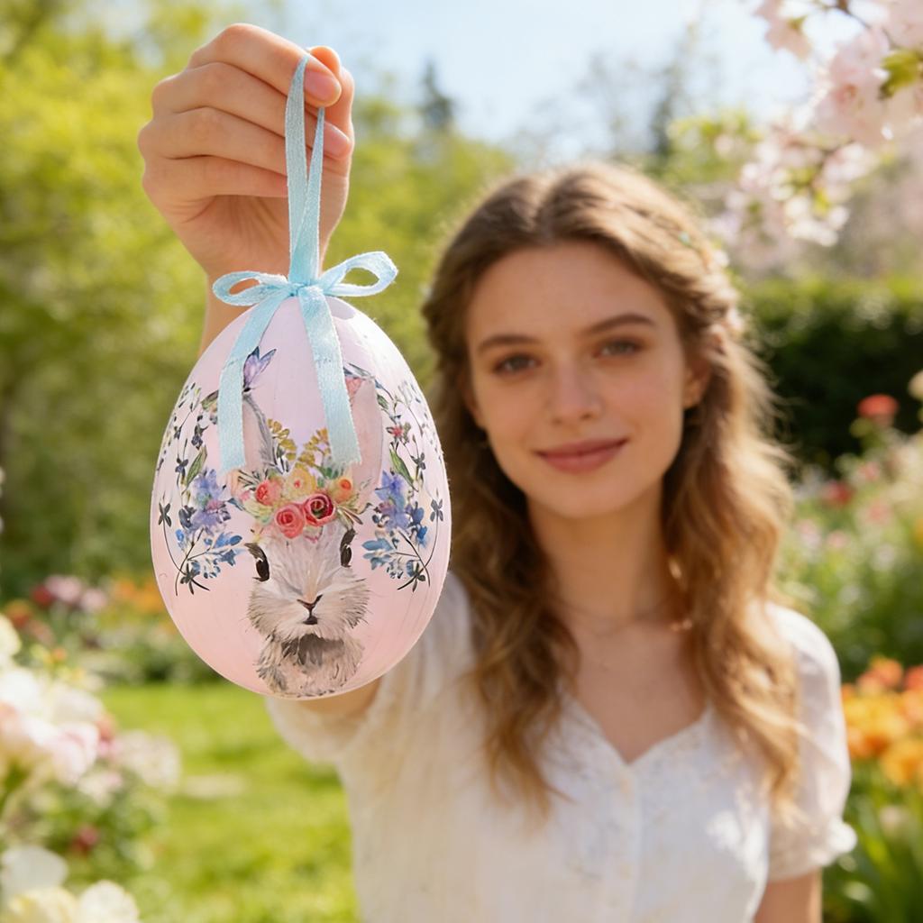 8x10cm Easter Eggs Foam Paper Wrapped  Eggs Easter Decorations