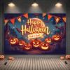 Trick Or Treat Banner Colorful Design Party Backdrop Pumpkin Banner Festive Banner For Themed Party Event Decor Outdoor