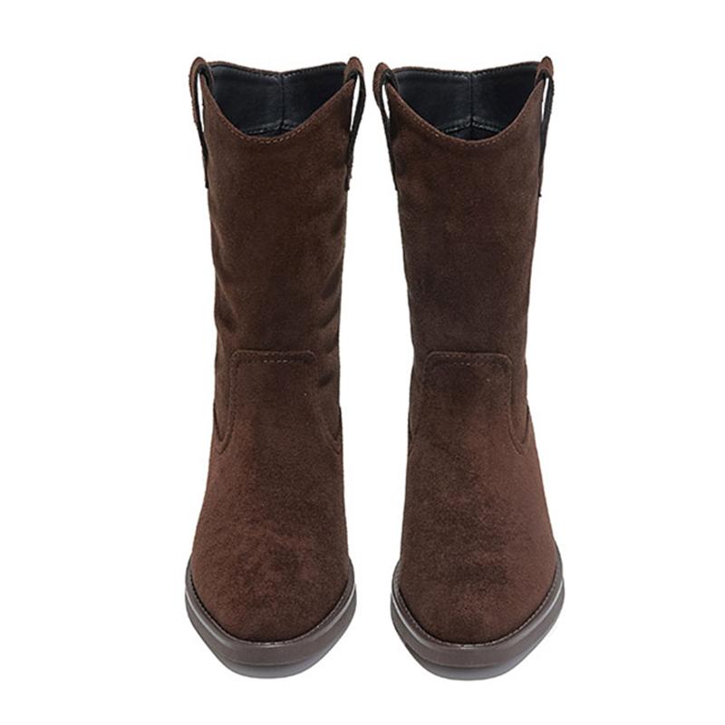 Moda 2025 Nowe Damskie Kowbojki Antypoślizgowe Plisowane Do Połowy Łydki Damskie Botki Duży Rozmiar Modne damskie Botki Biker