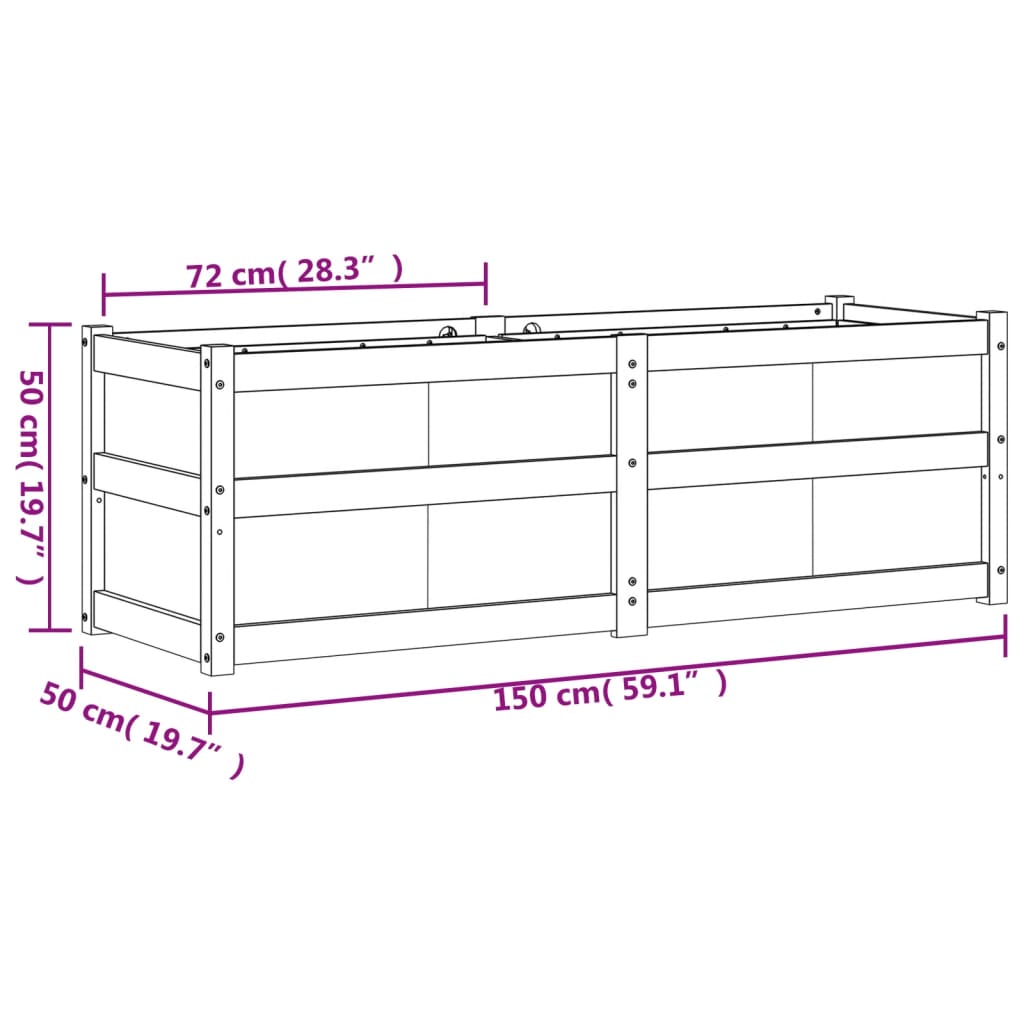 Planter Box 150x50x50 Cm Solid Wood Douglas Fir
